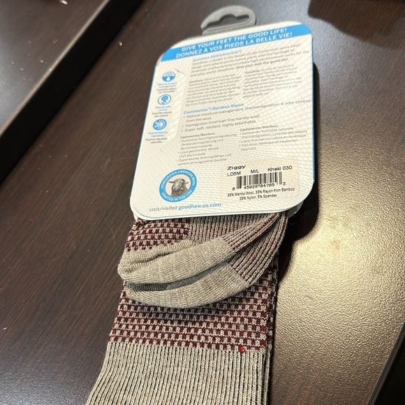 Goodhew men’s Ziggy merino wool socks in khaki - Picture 6 of 10